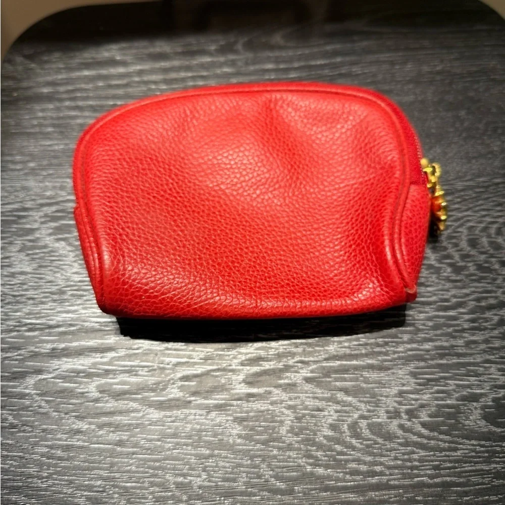 Christian Lacroix Red Cosmetic Bag with Gold Accents